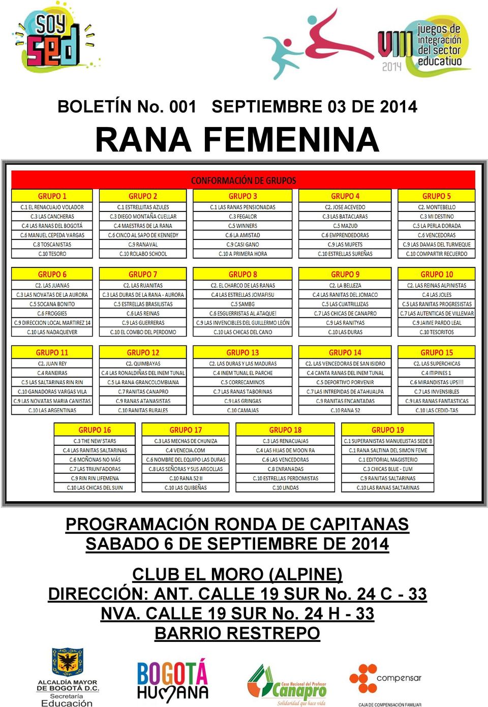 RONDA DE CAPITANAS SABADO 6 DE SEPTIEMBRE DE 2014 CLUB