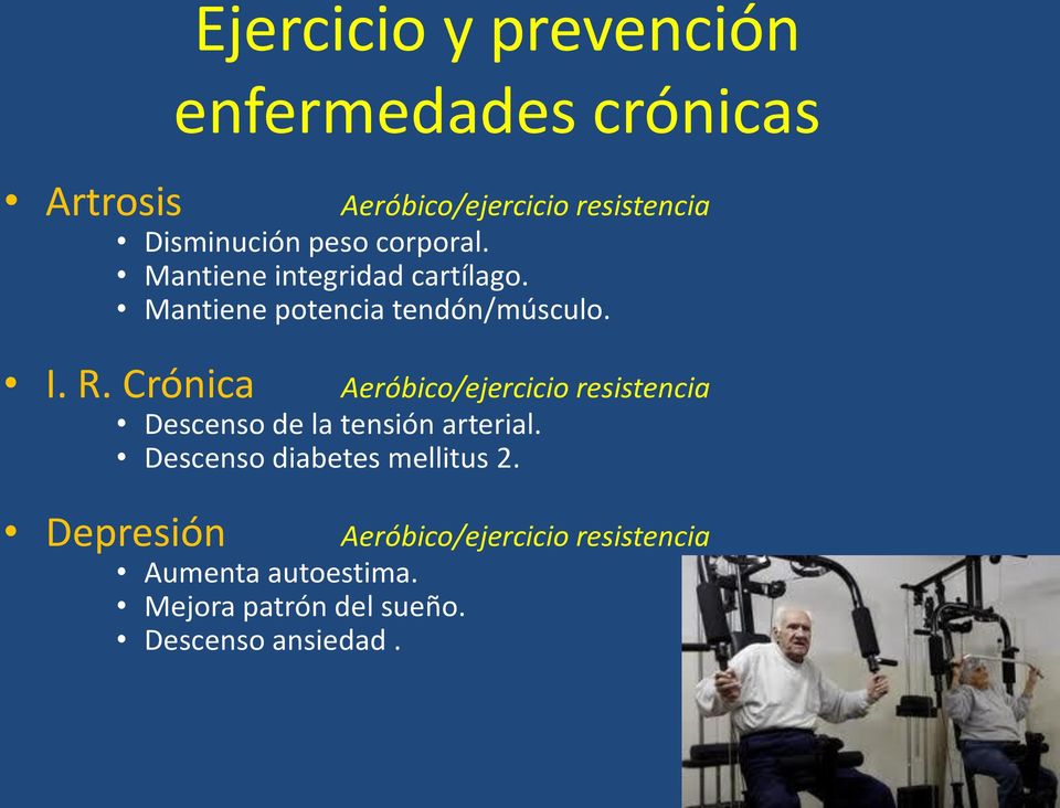 Crónica Aeróbico/ejercicio resistencia Descenso de la tensión arterial.