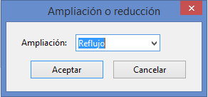 4. Seleccionar en el combobox Ampliación la opción Reflujo 5.