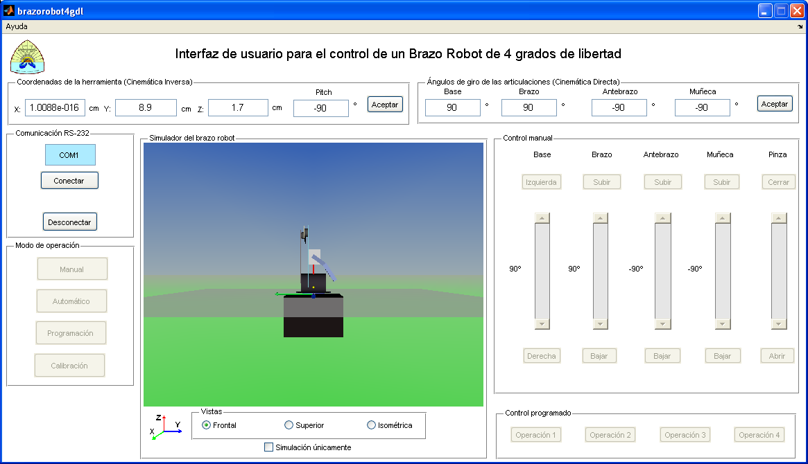 Figura 7. Sistemas de coordenadas: a) modelo 3D VRML, b) brazo robot.