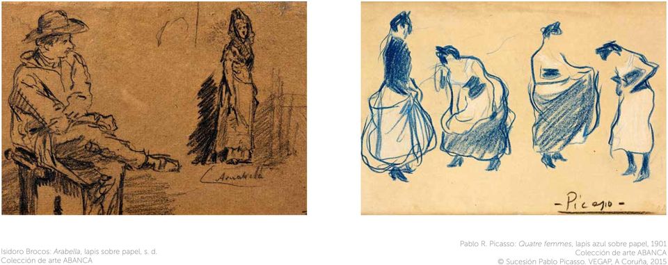 Picasso: Quatre femmes, lapis azul