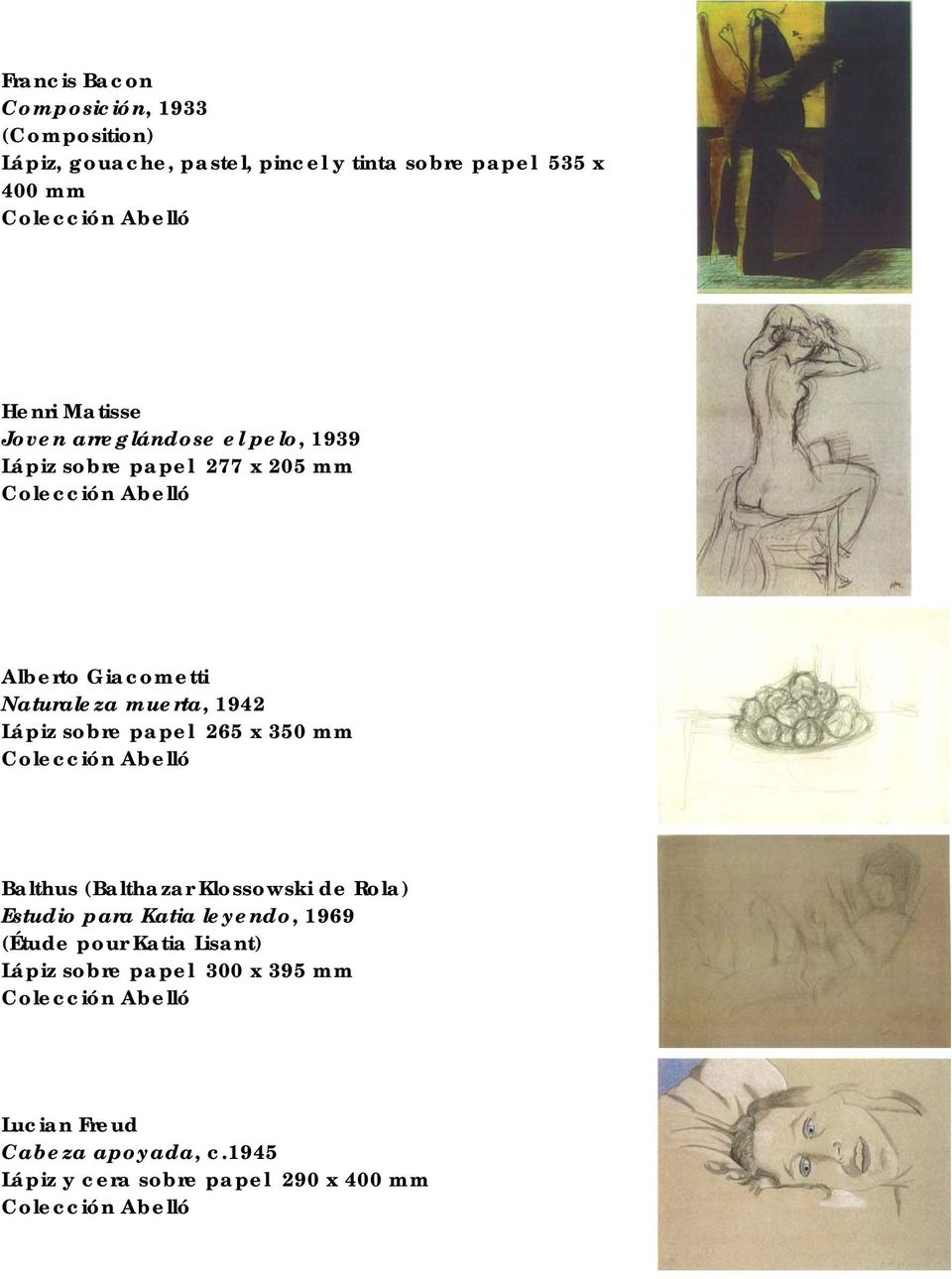 Lápiz sobre papel 265 x 350 mm Balthus (Balthazar Klossowski de Rola) Estudio para Katia leyendo, 1969 (Étude pour