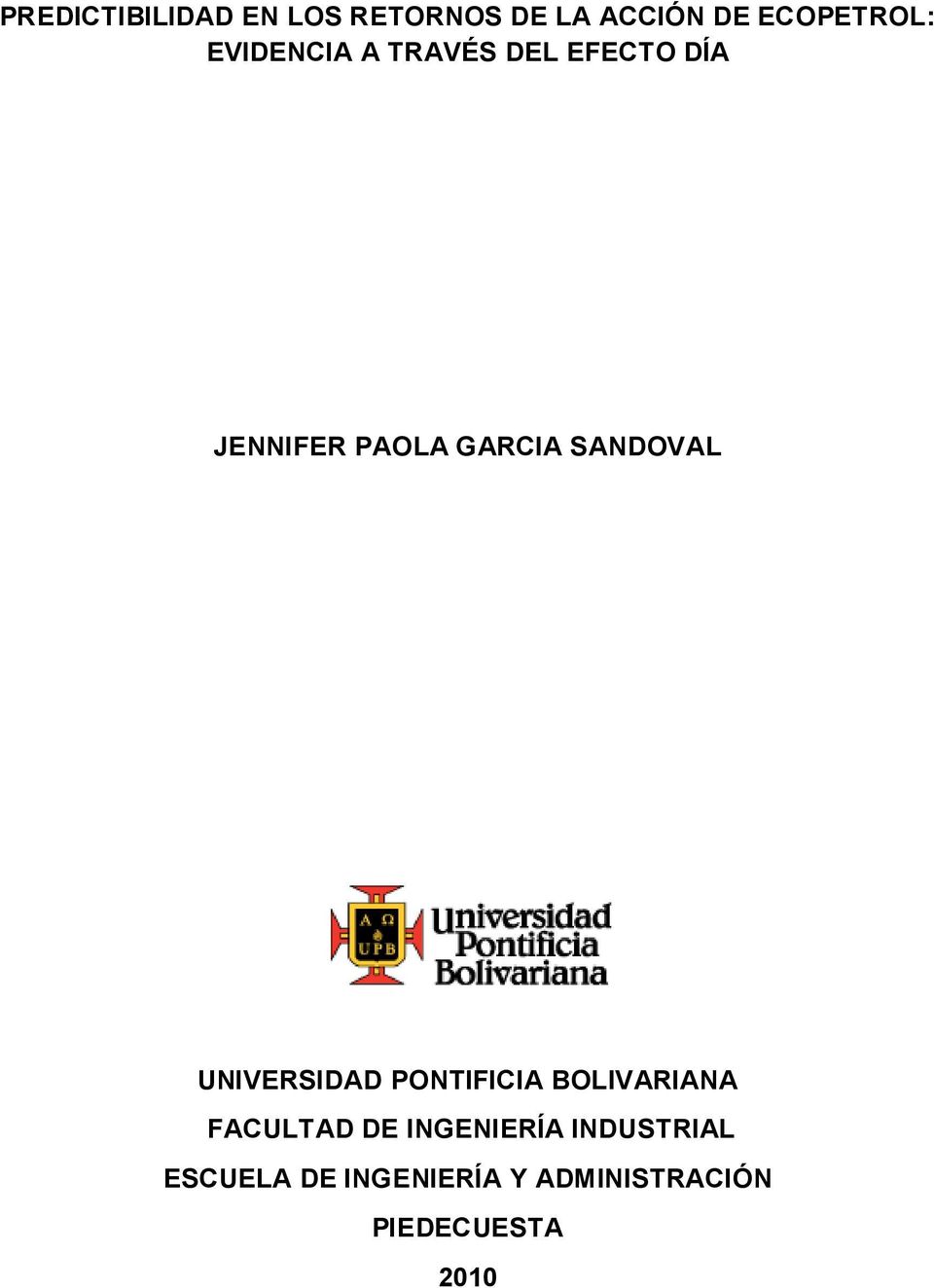 SANDOVAL UNIVERSIDAD PONTIFICIA BOLIVARIANA FACULTAD DE