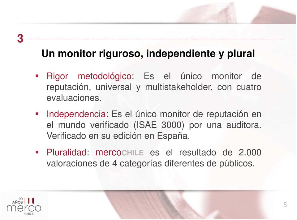 Independencia: Es el único monitor de reputación en el mundo verificado (ISAE 3000) por una