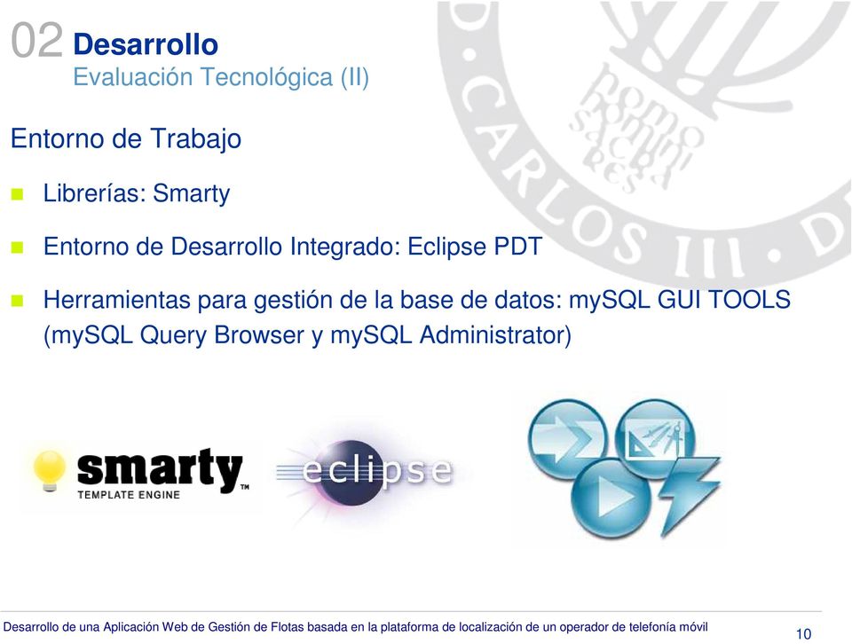 Eclipse PDT Herramientas para gestión de la base de datos: