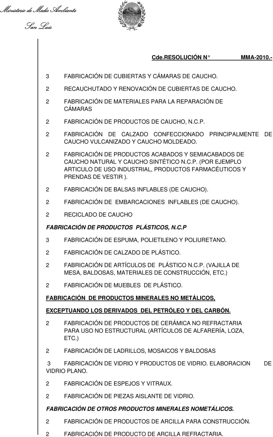 FABRICACIÓN DE PRODUCTOS ACABADOS Y SEMIACABADOS DE CAUCHO NATURAL Y CAUCHO SINTÉTICO N.C.P. (POR EJEMPLO ARTICULO DE USO INDUSTRIAL, PRODUCTOS FARMACÉUTICOS Y PRENDAS DE VESTIR ).