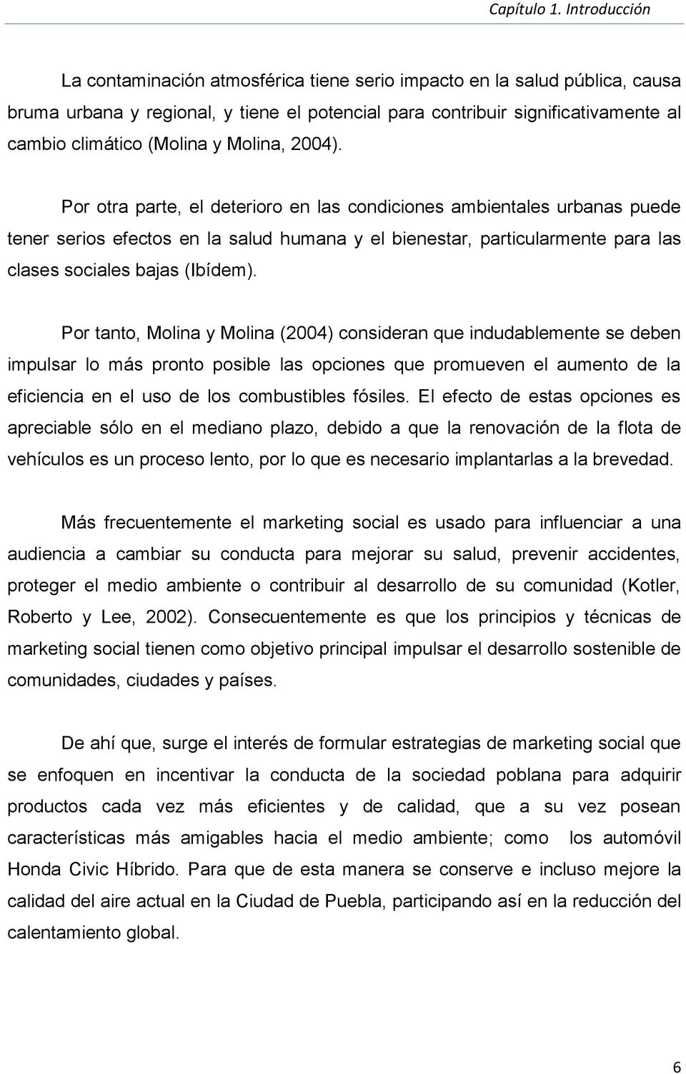 Por tanto, Molina y Molina (2004) consideran que indudablemente se deben impulsar lo más pronto posible las opciones que promueven el aumento de la eficiencia en el uso de los combustibles fósiles.