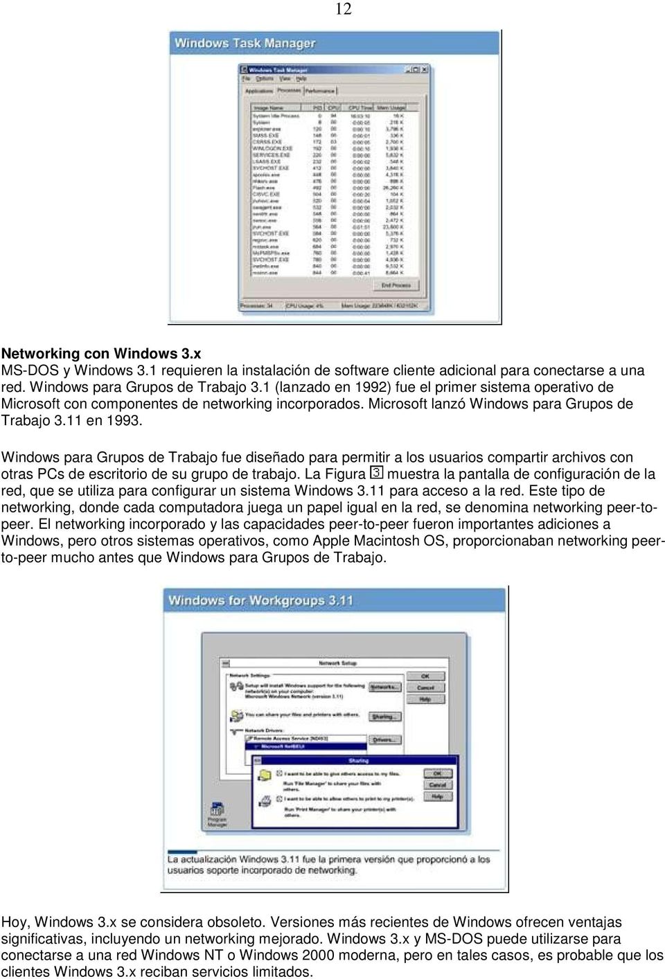 Windows para Grupos de Trabajo fue diseñado para permitir a los usuarios compartir archivos con otras PCs de escritorio de su grupo de trabajo.