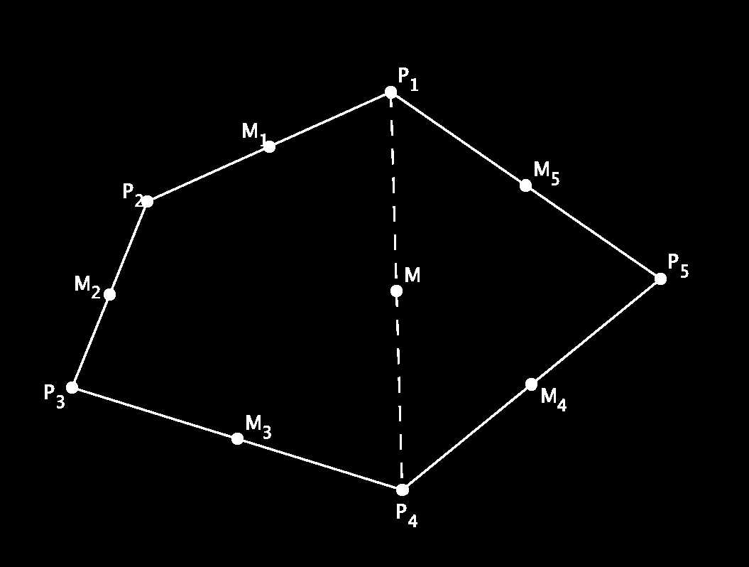 Solución apartado a). Sean M a, M b y M c los puntos medios de un triángulo ABC. Trazando por M a una paralela al segmento M b M c tenemos la recta que contiene el lado BC del triángulo.