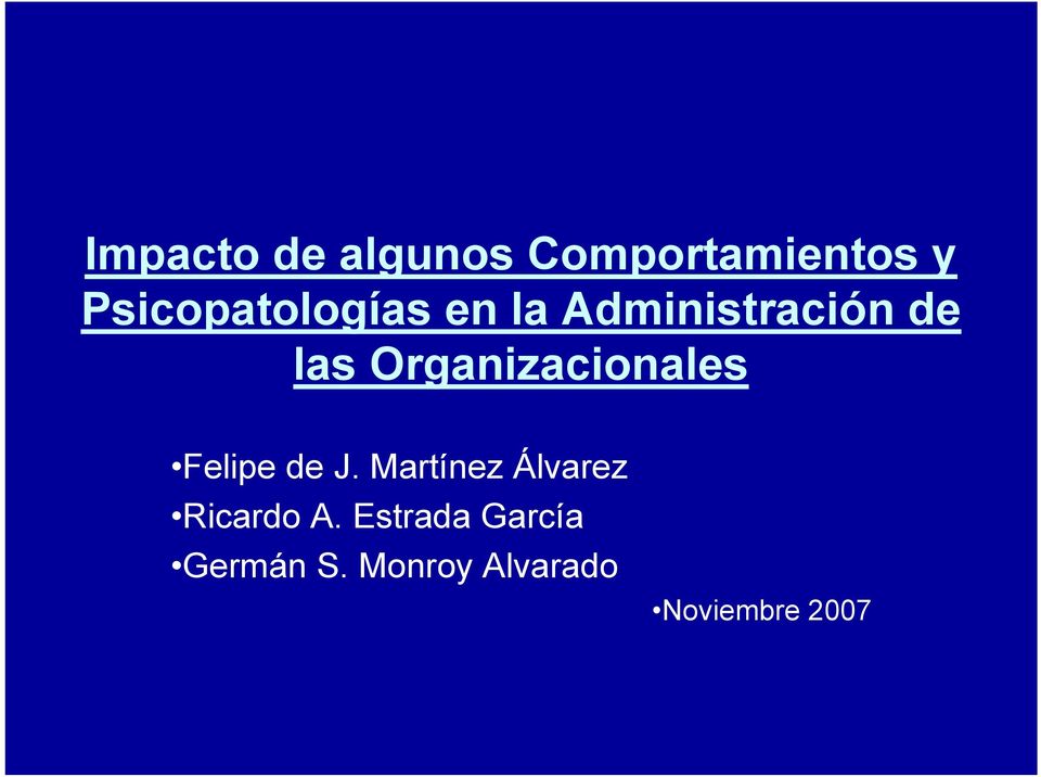 Organizacionales Felipe de J.