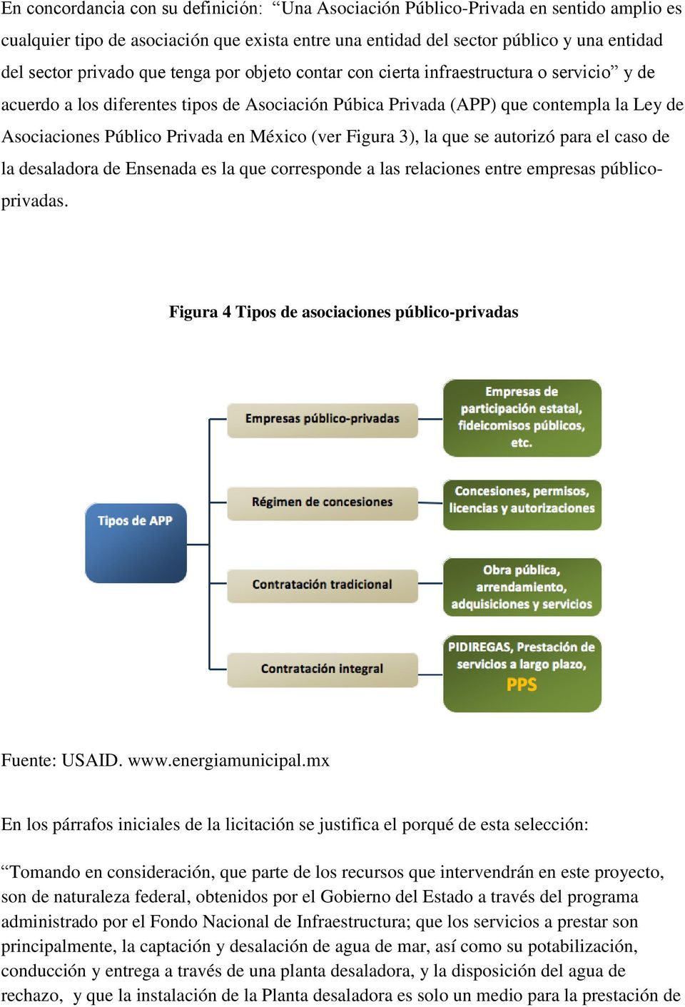 (ver Figura 3), la que se autorizó para el caso de la desaladora de Ensenada es la que corresponde a las relaciones entre empresas públicoprivadas.