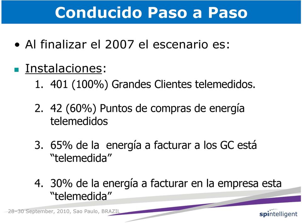 42 (60%) Puntos de compras de energía telemedidos 3.
