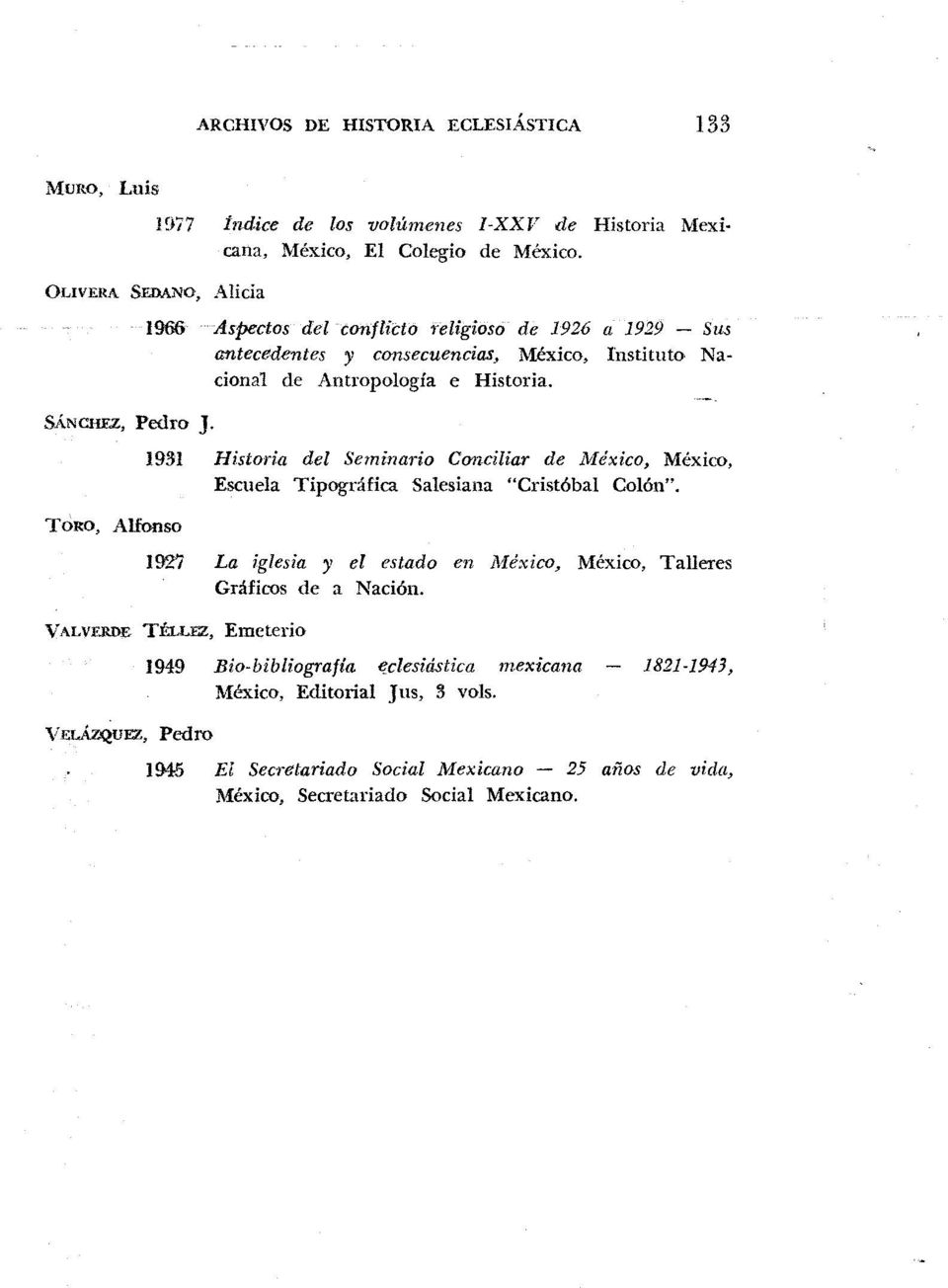 1966 Aspectos del conflicto religioso de 1926 a 1929 Sus antecedentes y consecuencias, México, Instituto Nacional de Antropología e Historia.