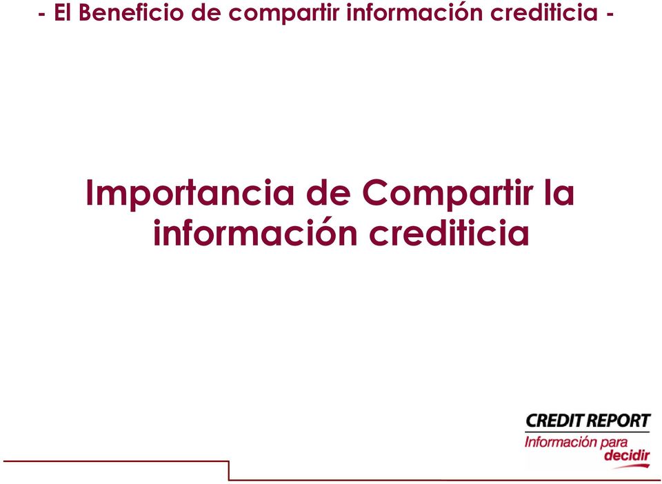 crediticia - Importancia