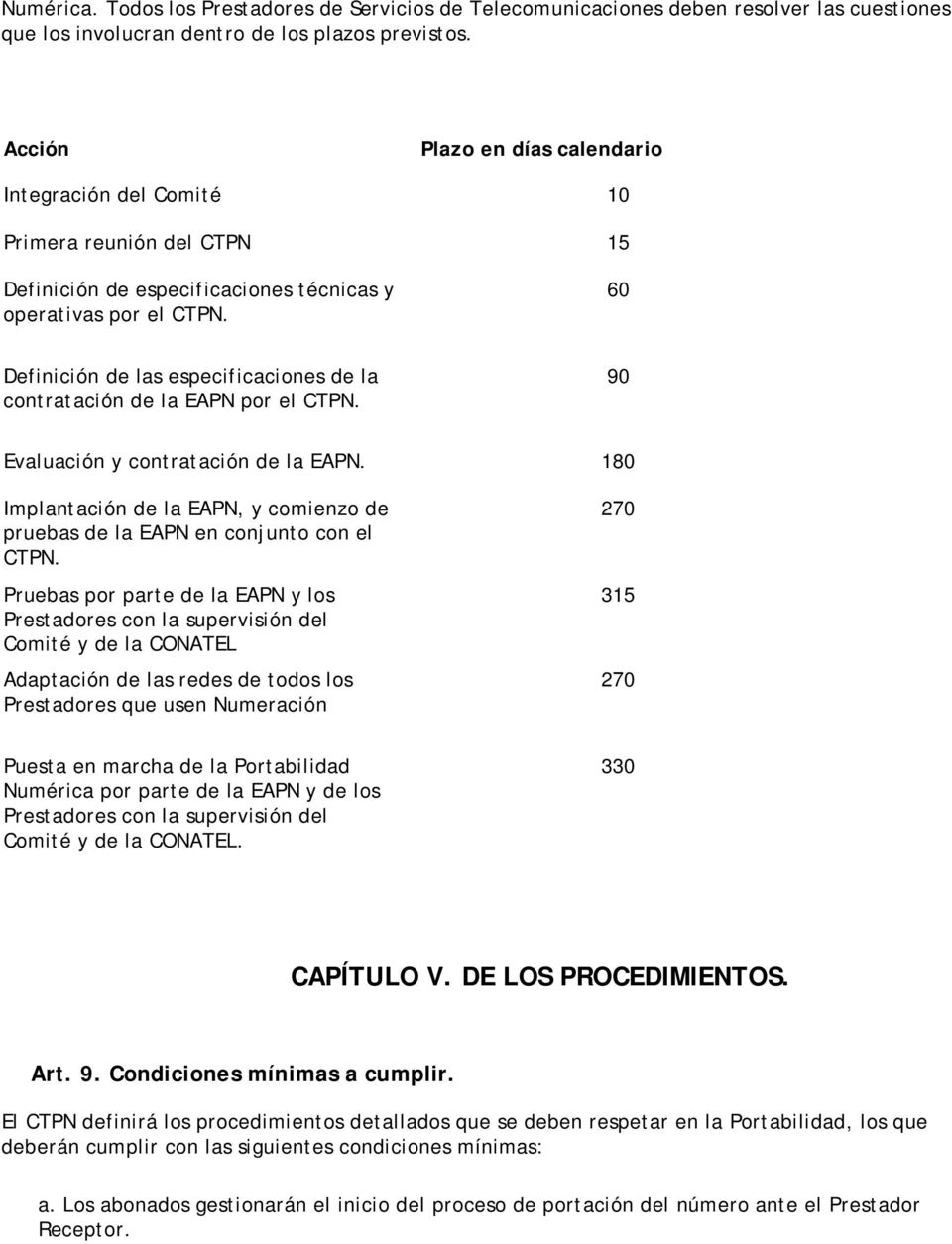60 Definición de las especificaciones de la contratación de la EAPN por el CTPN. 90 Evaluación y contratación de la EAPN.