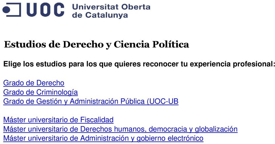 Administración Pública (UOC-UB Máster universitario de Fiscalidad Máster universitario de