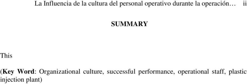 (Key Word: Organizational culture, successful