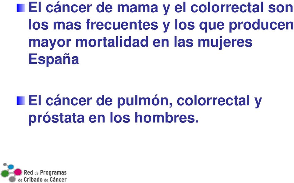 mortalidad en las mujeres España El cáncer