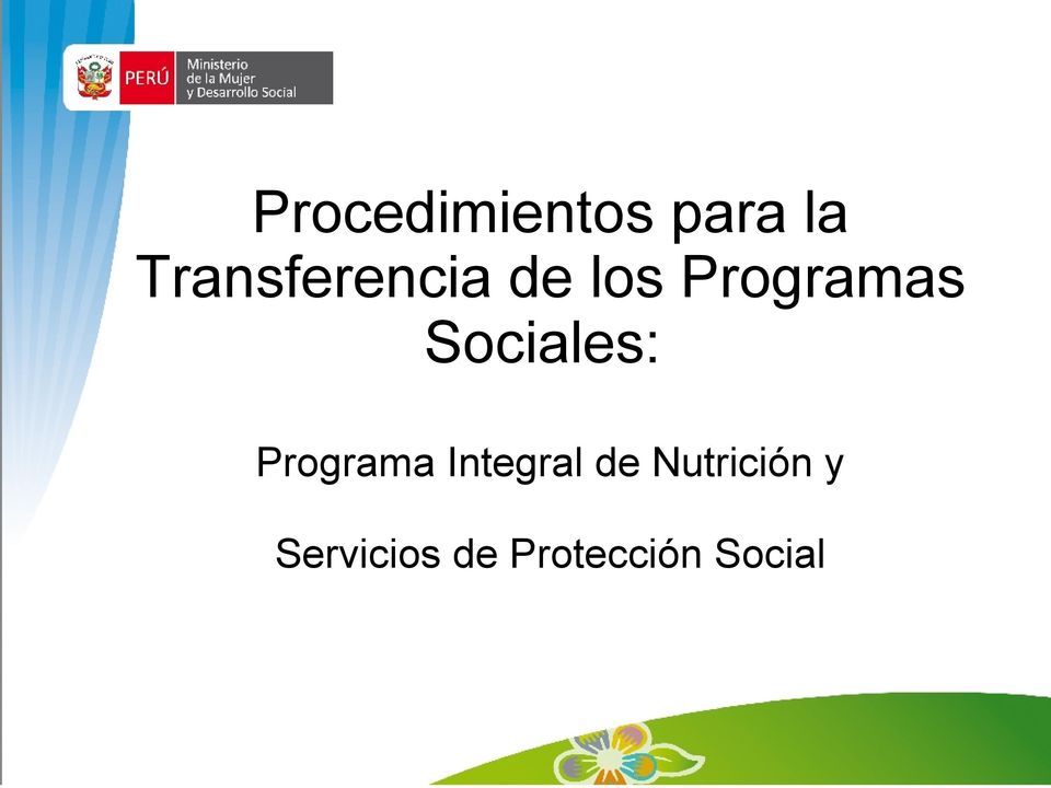 Sociales: Programa Integral de