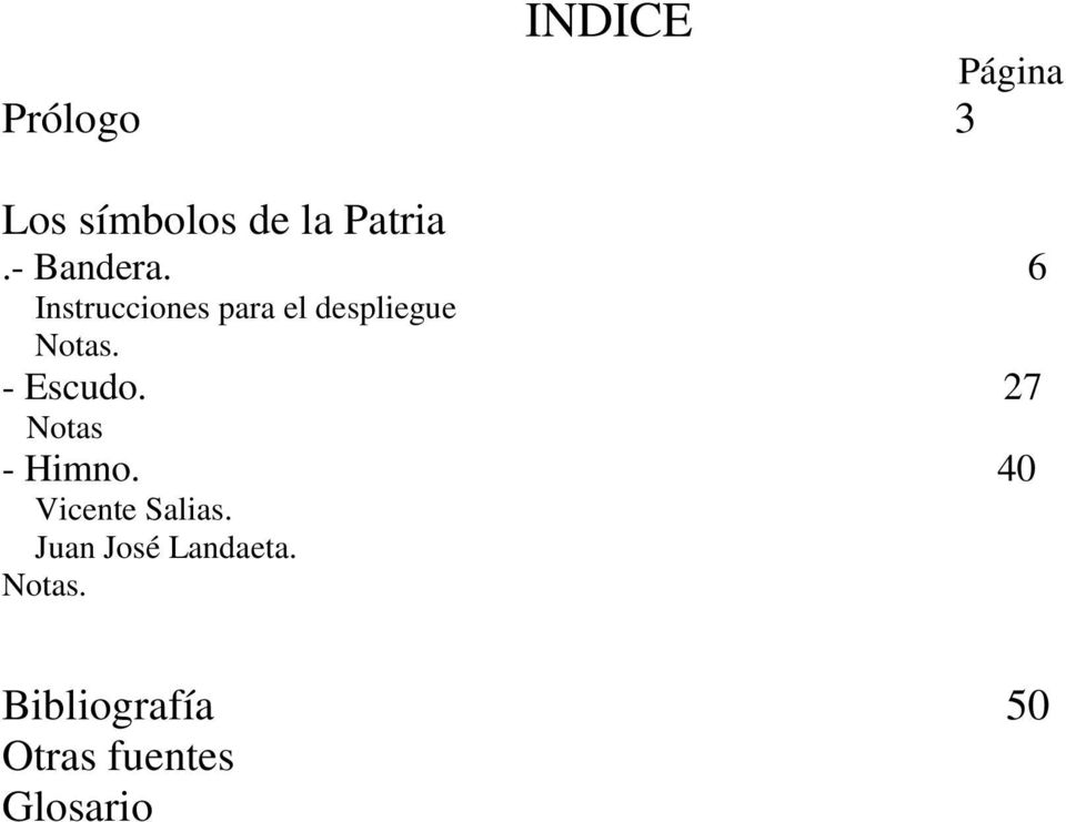 - Escudo. 27 Notas - Himno. 40 Vicente Salias.
