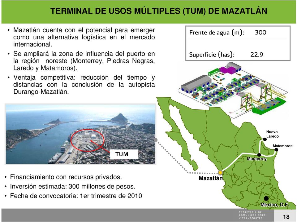 Ventaja competitiva: reducción del tiempo y distancias con la conclusión de la autopista Durango-Mazatlán.