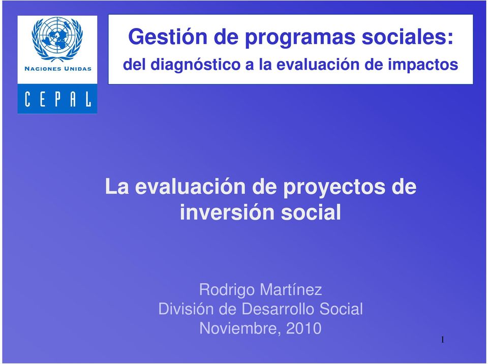 evaluación de proyectos de inversión social