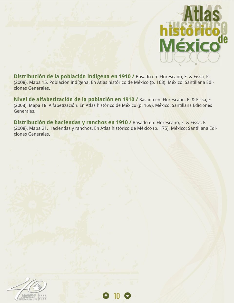 Nivel de alfabetización de la población en 1910 / Basado en: Florescano, E. & Eissa, F. (2008). Mapa 18. Alfabetización.