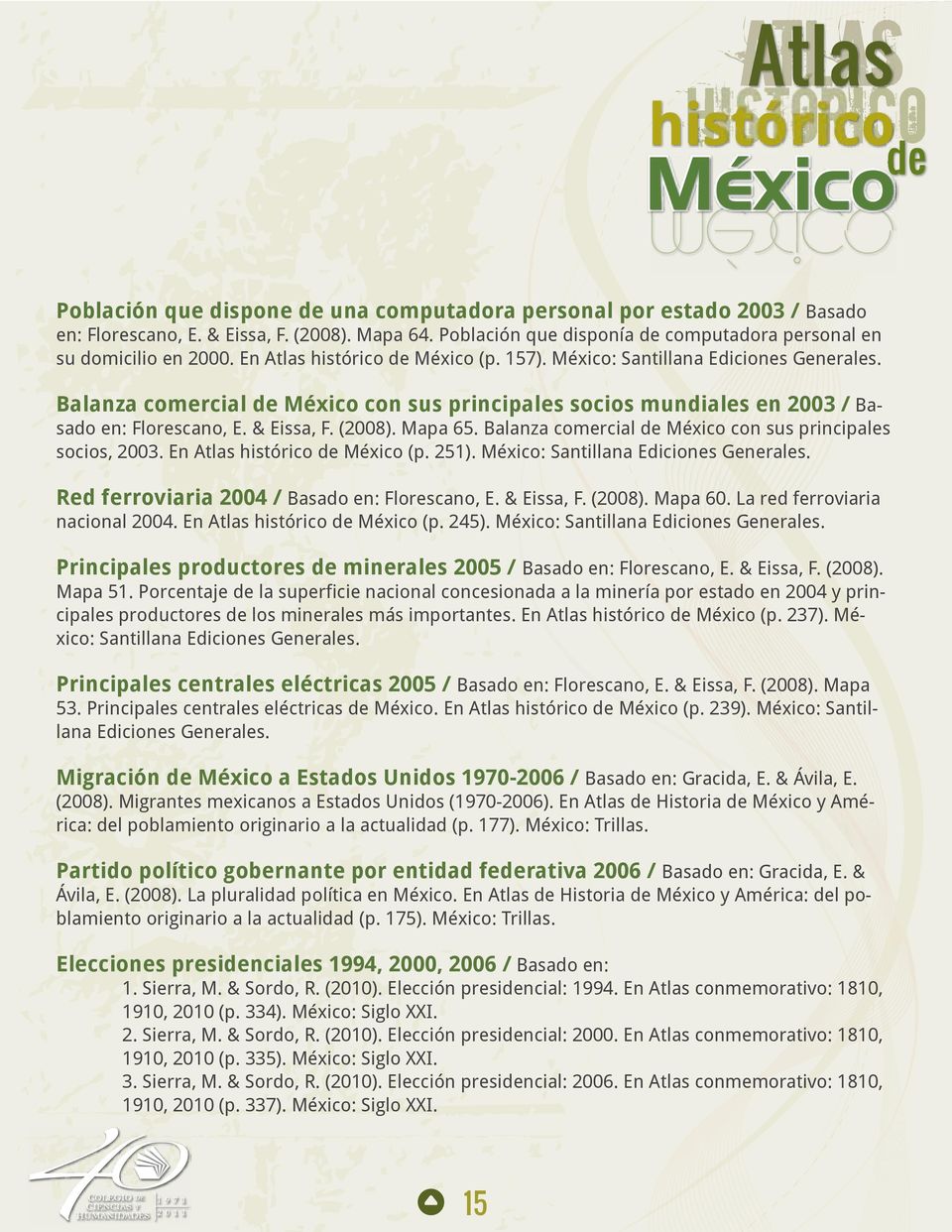 Mapa 65. Balanza comercial de México con sus principales socios, 2003. En Atlas histórico de México (p. 251). México: Santillana Ediciones Generales. Red ferroviaria 2004 / Basado en: Florescano, E.