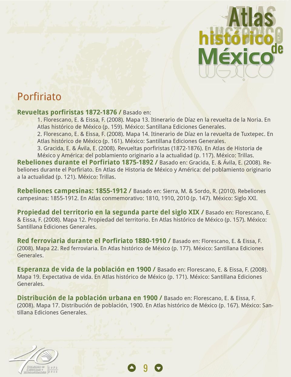 México: Santillana Ediciones Generales. 3. Gracida, E. & Ávila, E. (2008). Revueltas porfiristas (1872-1876). En Atlas de Historia de México y América: del poblamiento originario a la actualidad (p.