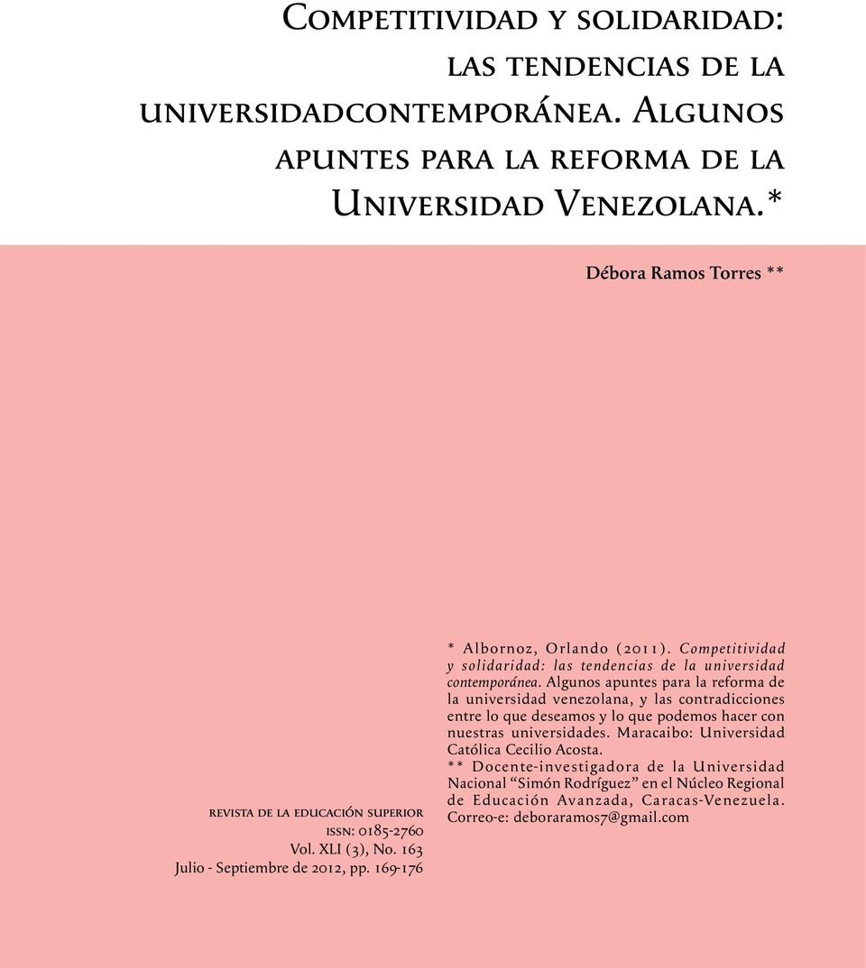 Competitividad y solidaridad: las tendencias de la universidad contemporánea.
