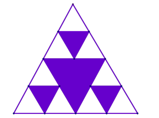ACTIVIDAD 3.2. EL TRIÁNGULO DE SIERPINSKI Propósito: Construir la sucesión figurativa cuyo límite es el triángulo de Sierpinski.