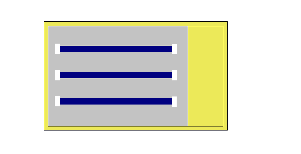 Instalación de los tubos fluorescentes Los tres tubos fluorescentes van a ser fijados el fondo de la caja en sentido longitudinal (paralelos al lado más largo de la caja), sobre sus zócalos