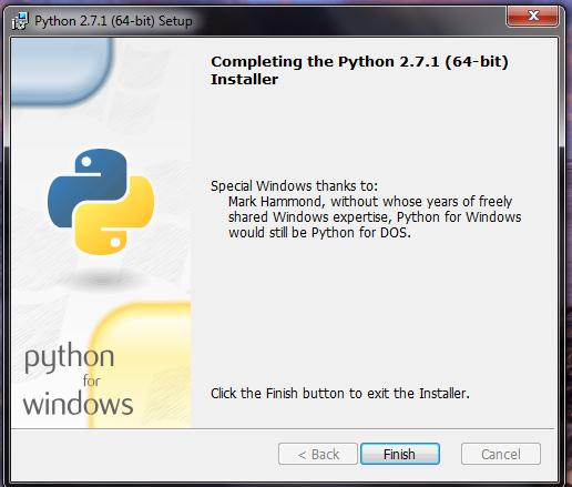 Haz click en finalizar Figure 8: Finalizar la instalación de Python Se ejecutará Python. La instalación ha terminado exitosa.