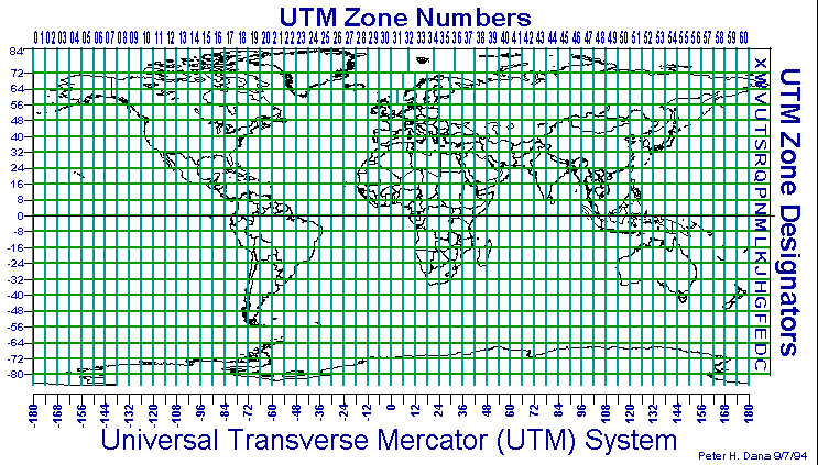 Husos UTM La Tierra se divide en 60 husos de 6º de longitud, la zona de proyección UTM se define entre los paralelos 80 S y 84 N.