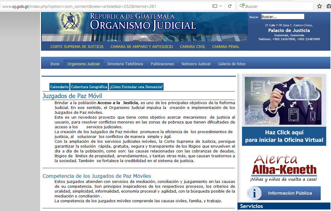 Juzgados de Paz Móviles / Guatemala Información / Proximidad a
