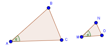 Comprensión de las razones trigonométricas 70 Figura 6: Triángulos semejantes. Construcción en GeoGebra 2.6.2.7. Casos de semejanza. Caso 1.
