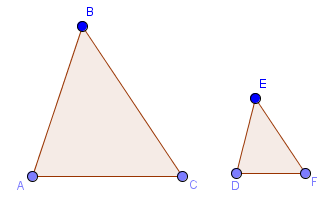 Comprensión de las razones trigonométricas 71 Figura 8: Semejanza de triángulos Caso 2. Construcción en GeoGebra Caso 3.