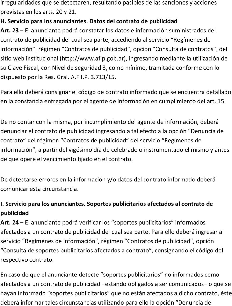 opción Consulta de contratos, del sitio web institucional (http://www.afip.gob.