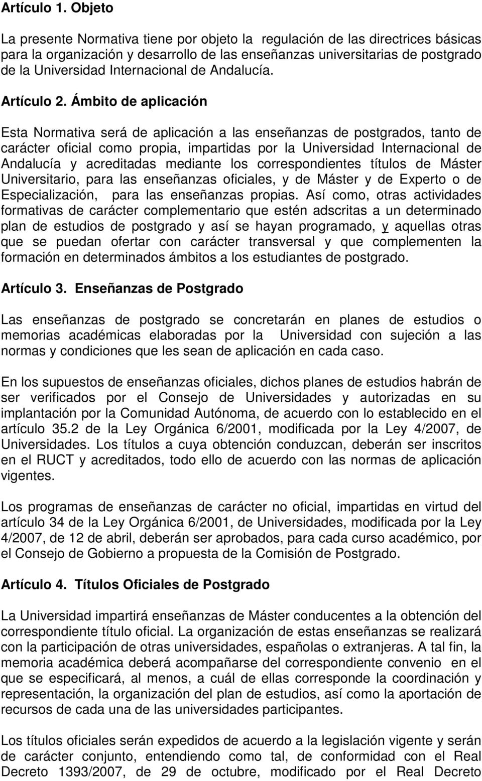 de Andalucía. Artículo 2.