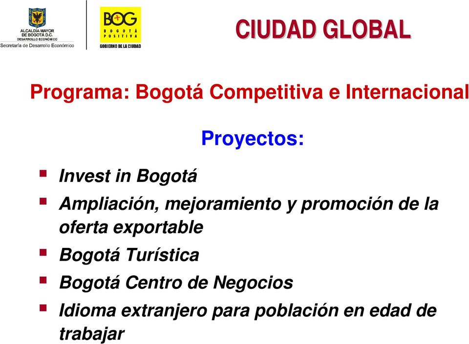 promoción de la oferta exportable Bogotá Turística Bogotá