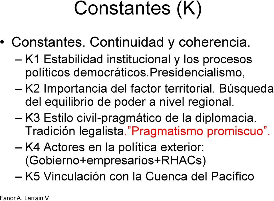 presidencialismo, K2 Importancia del factor territorial.