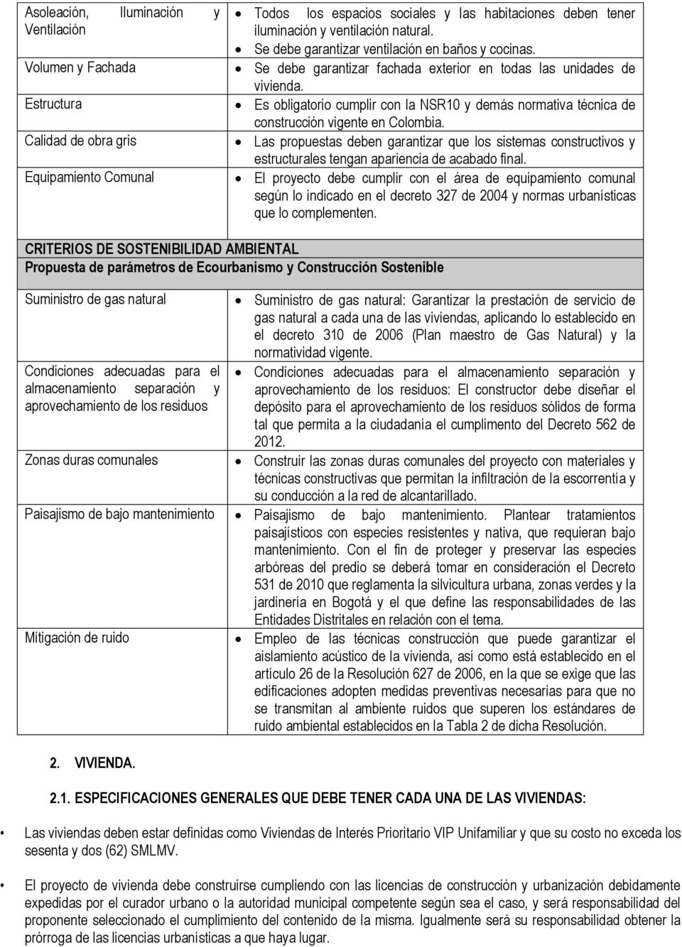 Es obligatorio cumplir con la NSR10 y demás normativa técnica de construcción vigente en Colombia.