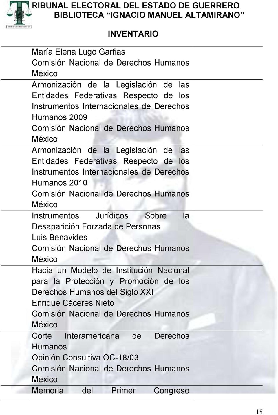 Instrumentos Jurídicos Sobre la Desaparición Forzada de Personas Luis Benavides Hacia un Modelo de Institución Nacional para la Protección y