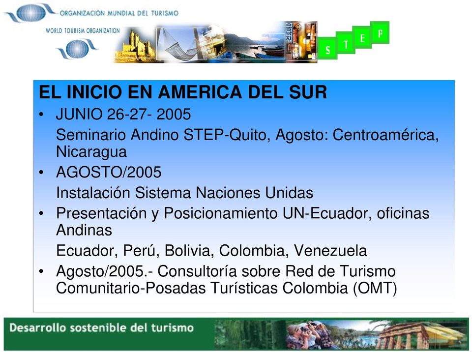 Posicionamiento UN-Ecuador, oficinas Andinas Ecuador, Perú, Bolivia, Colombia, Venezuela