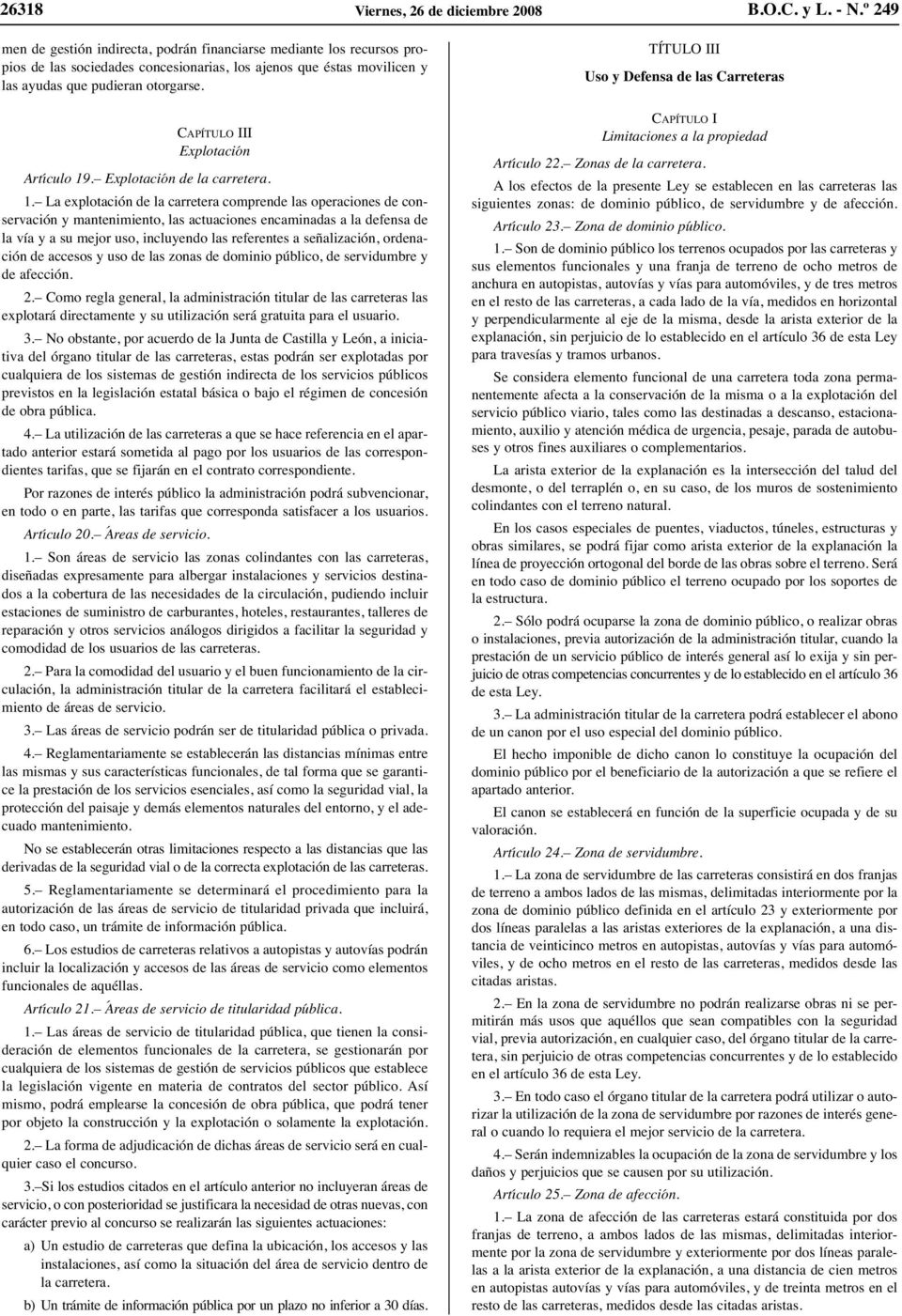 CAPÍTULO III Explotación Artículo 19