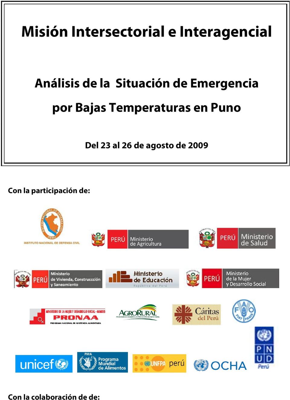 Temperaturas en Puno Del 23 al 26 de agosto de