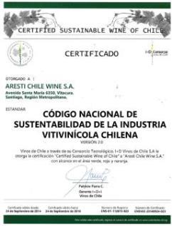 certificados bajo el código de Vinos de Chile en