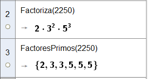 Primeras operaciones: factorizar Factoriza(número)