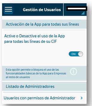 04. App Mi Movistar para Empresas El Responsable podrá desautorizar el uso de la App para los