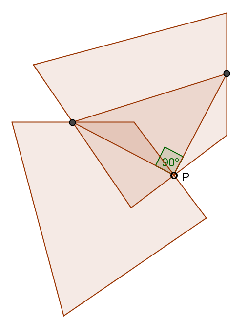 Como los lados del triángulo dividen la circunferencia en arcos en la relación :1, lo propio hace el segmento AB.
